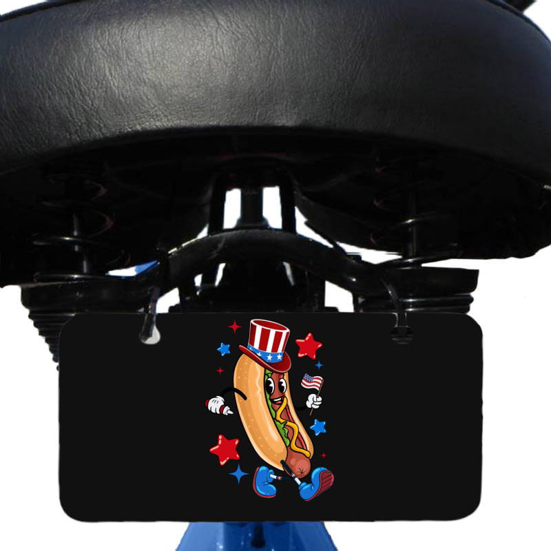 4th Of July Hot Dog Sleeve Dark Bicycle License Plate | Artistshot