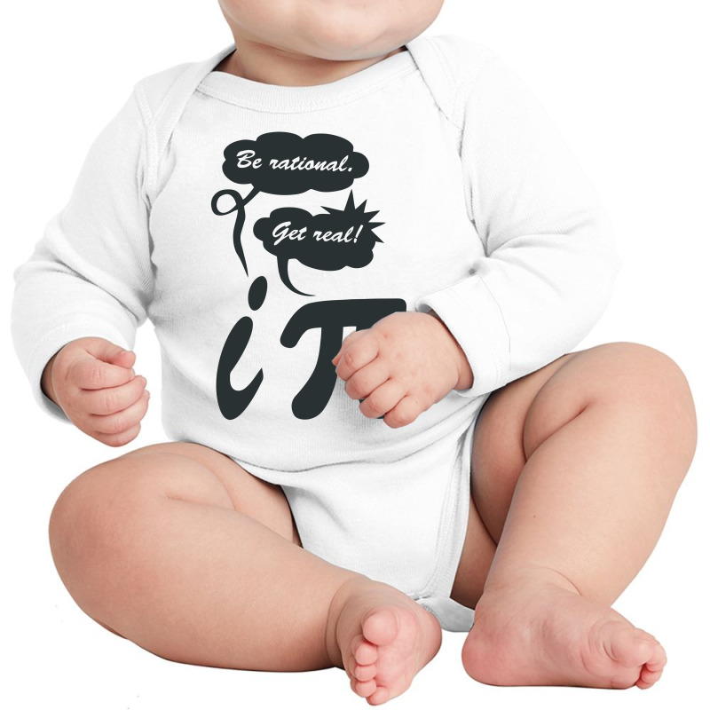 Be Rational Get Real Funny Humor Math Long Sleeve Baby Bodysuit by rusmashirt | Artistshot