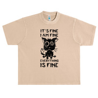 It's Fine I'm Fine Everything Is Fine Stressed Out Black Cat T Shirt Urban Heavy T-shirt | Artistshot