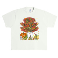 Womens Funny Fall Gnome Leopard Pumpkin Autumn Leaves Thanksgiving Urban Heavy T-shirt | Artistshot