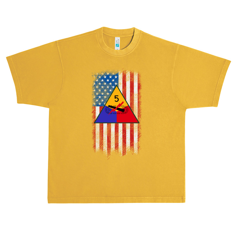 5th Armored Division 5th Ad American Flag Long Sleeve T Shirt Urban Heavy T-shirt | Artistshot