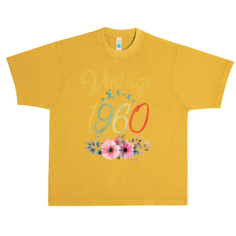 Womens Vintage 1960 Sunflower 63rd Birthday Awesome Since 1960 T Shirt Urban Heavy T-shirt | Artistshot