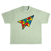 Paper Airplane Puzzle Piece Autism Awareness Boys Kids T Shirt Urban Heavy T-shirt | Artistshot