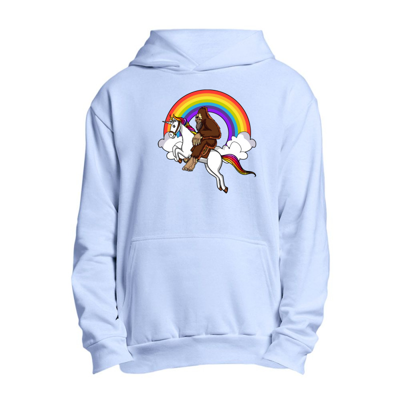 Bigfoot Riding Unicorn Urban Pullover Hoodie | Artistshot