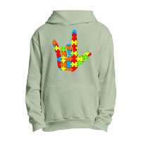 Asl Love Sign Language Autism Gift Awareness Support T Shirt Urban Pullover Hoodie | Artistshot