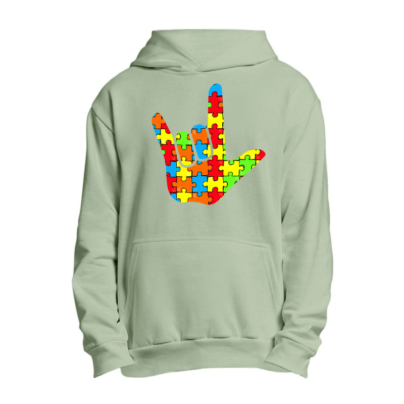 Asl Love Sign Language Autism Gift Awareness Support T Shirt Urban Pullover Hoodie by DianneHenderson91 | Artistshot