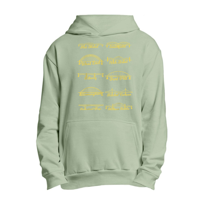 Steel City Of Pittsburgh Bridges 412   Black And Yellow Pgh T Shirt Urban Pullover Hoodie | Artistshot