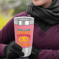 Womens This Is My Scary Teacher Lazy Halloween Costume Design Characte Leatherette Tumbler | Artistshot