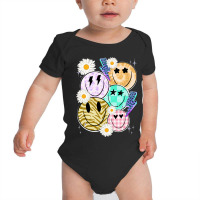 Smiley Face Collage Distressed Smiley Face Baby Bodysuit | Artistshot