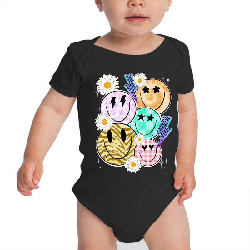 Smiley Face Collage Distressed Smiley Face Baby Bodysuit by Oma's Magic World | Artistshot