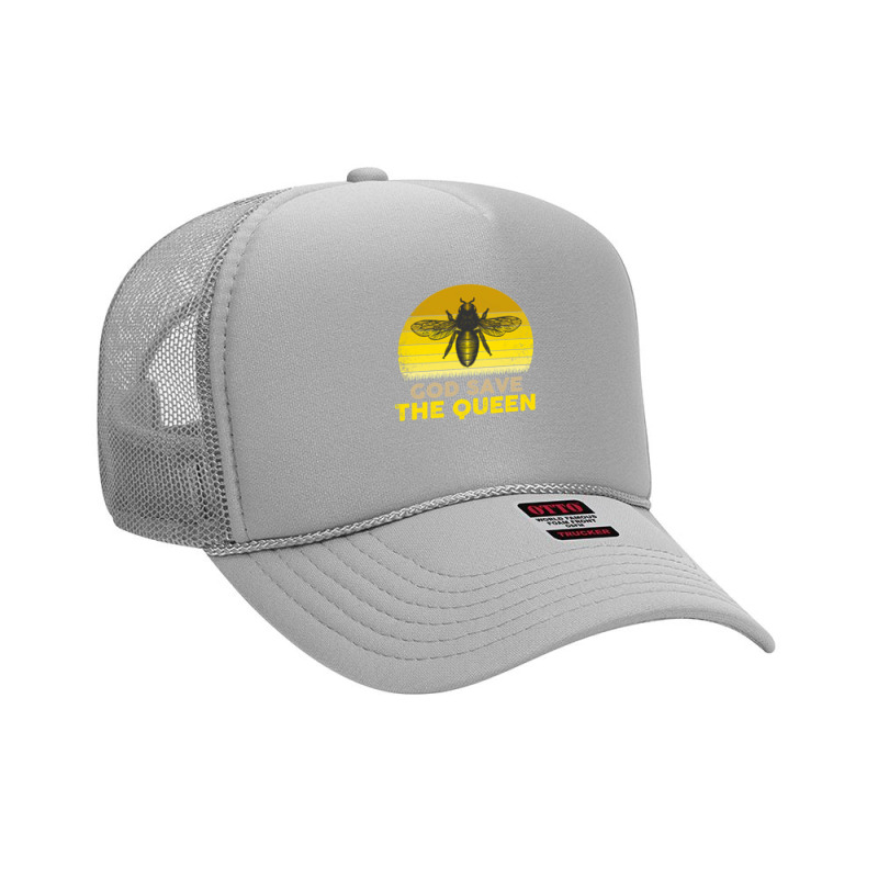 Bee Beekeeper God Save The Queen Funny Retro Style Bee 97 Hive Beekeep Foam Trucker Hat | Artistshot