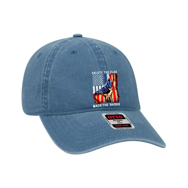 Salute The Flag Back The Badge Dyed Cap by cagurdenny | Artistshot