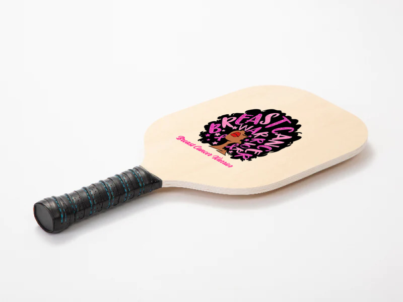 Breast Cancer Warrior Queen Black Woman Pink Ribbon October Pickleball Paddle | Artistshot