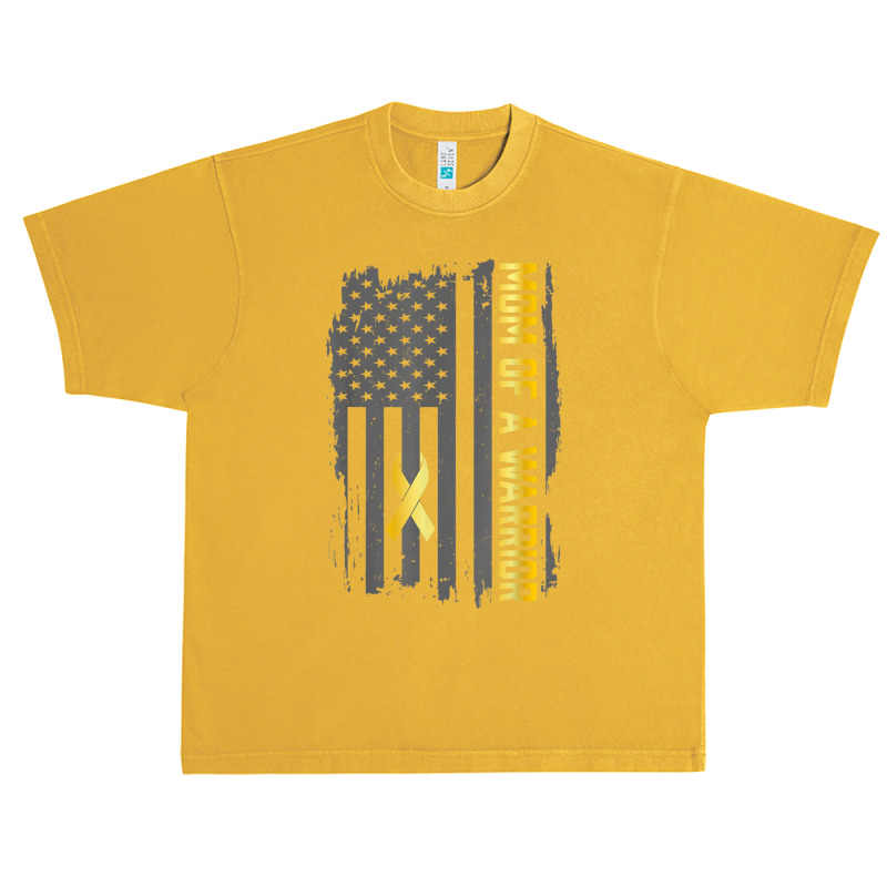 Childhood Cancer Usa Flag Mom Of A Warrior Childhood Cancer Urban Heavy T-shirt | Artistshot