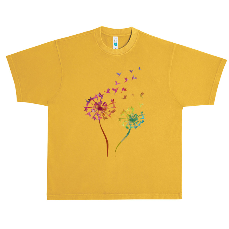 Flower Dandelion Hummingbird T  Shirt Tie Dye Dandelion Hummingbird Fl Urban Heavy T-shirt by jortiz790 | Artistshot