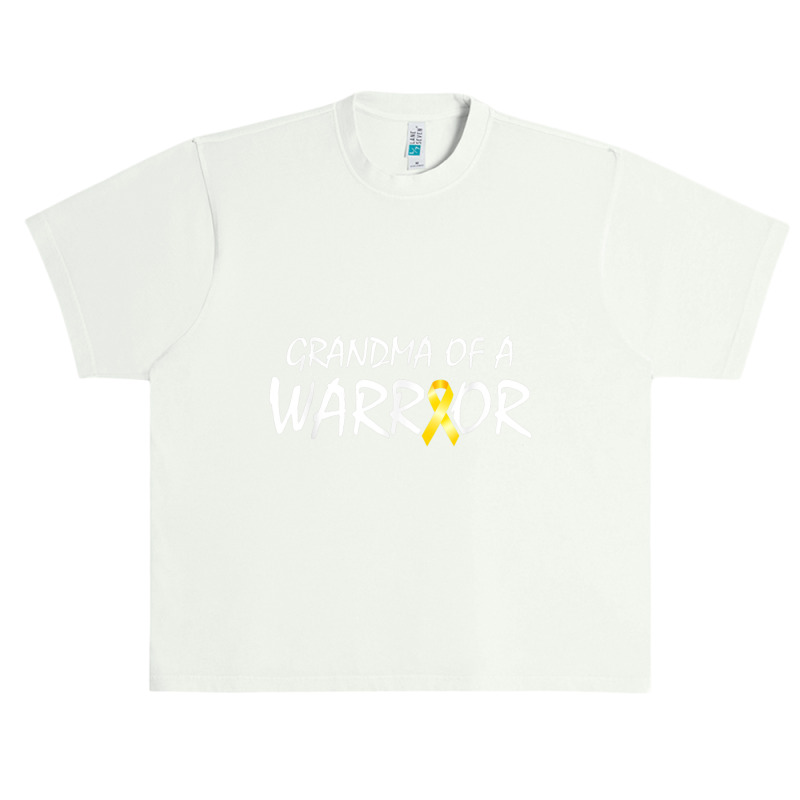 Grandma Of A Warrior Childhood Cancer Awareness Ribbon Urban Heavy T-shirt | Artistshot