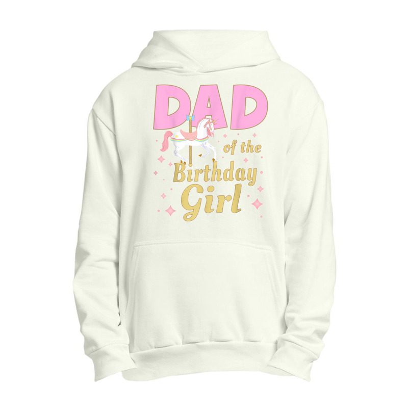 Mens Carousel Party Family Matching Dad 1st First Birthday Girl Urban Pullover Hoodie | Artistshot