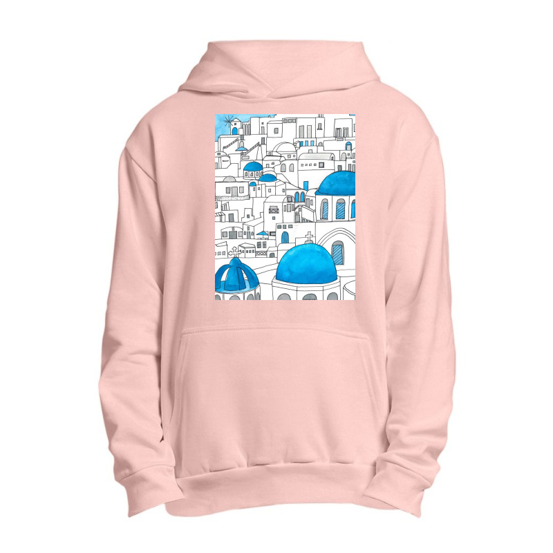 Santorini Blue And White Paradise Urban Pullover Hoodie by Kelly J | Artistshot