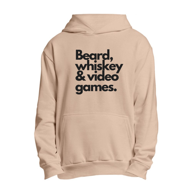 Beard, Whiskey   Video Games  Manly Whiskey Drinker Urban Pullover Hoodie | Artistshot