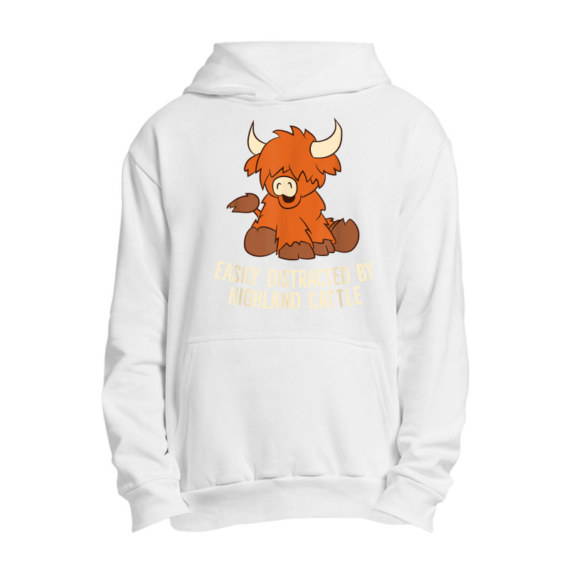 Scottish Highland Cattle   Easily Distracted Highland Cattle T Shirt Urban Pullover Hoodie | Artistshot