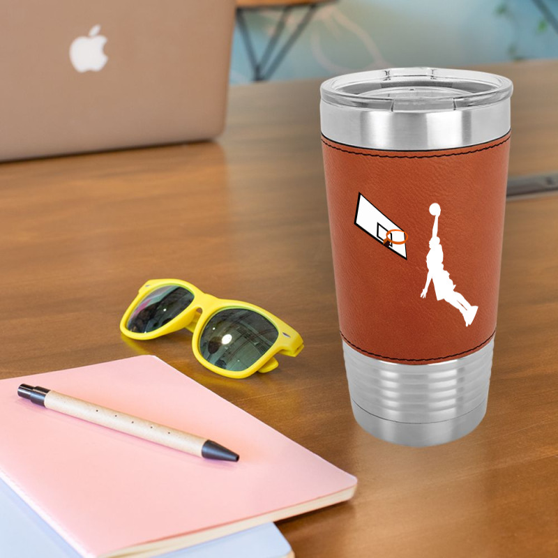 Basketball Dunk Competition Silhouette One Handed Dunk Shot Leatherette Tumbler | Artistshot