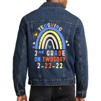 Teaching 2nd Grade On Twosday 2 22 22 H T  Shirt Teaching 2nd Grade On Men Denim Jacket | Artistshot