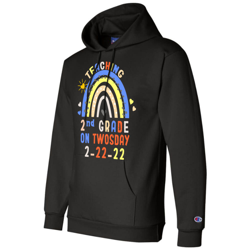 Teaching 2nd Grade On Twosday 2 22 22 H T  Shirt Teaching 2nd Grade On Champion Hoodie | Artistshot