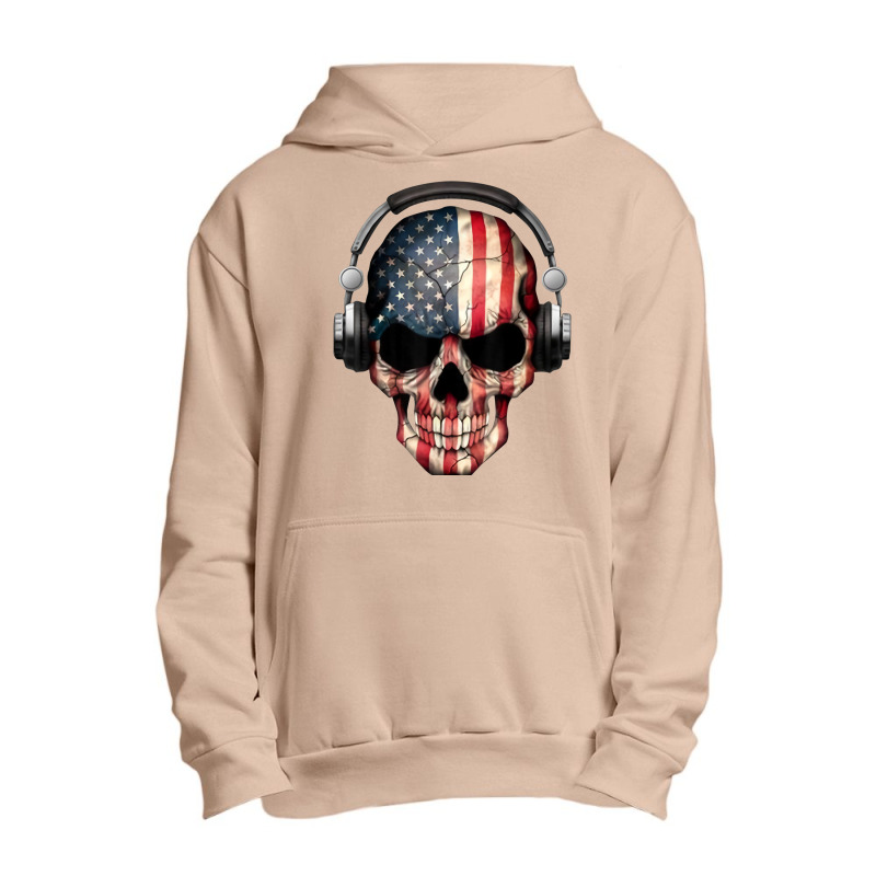 Skull Headphone Music Usa Flag 4th Of July Boys Kids Gamer Men Women Urban Pullover Hoodie by FrederickDesign | Artistshot