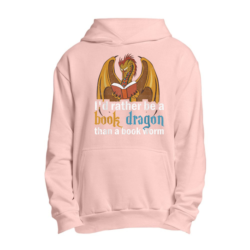 I'd Rather Be A Book Dragon Than A Book Worm Retro Urban Pullover Hoodie by HailieDesign | Artistshot