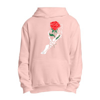 Skeleton Hand Red Rose Flower Aesthetic T Shirt Urban Pullover Hoodie | Artistshot