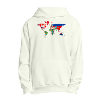 International World Flags T Shirt Flags World Map For Kids T Shirt Urban Pullover Hoodie | Artistshot