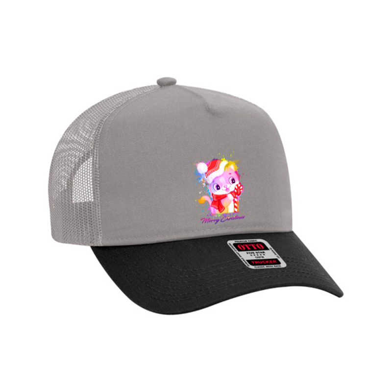 Merry Christmas Cat Mesh Back Trucker Hat | Artistshot