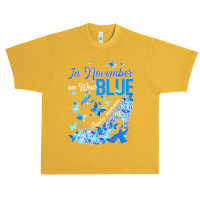 Diabetes In November We Wear Blue Butterflies Diabetes Awareness 35 Urban Heavy T-shirt | Artistshot