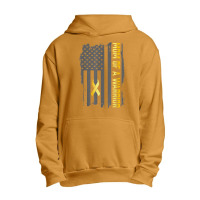 Childhood Cancer Usa Flag Mom Of A Warrior Childhood Cancer Urban Pullover Hoodie | Artistshot