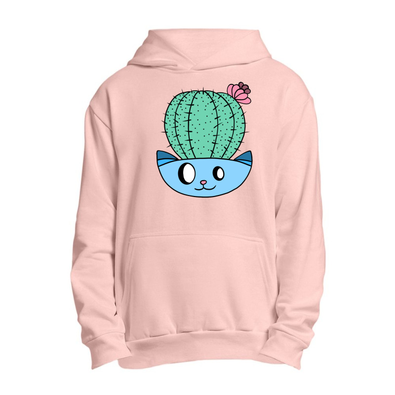 Cute And Funny Cactus Cat Urban Pullover Hoodie | Artistshot