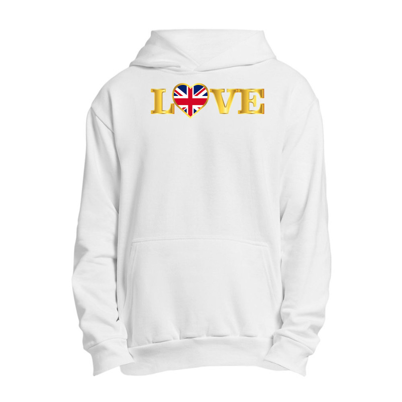 United Kingdom Flag British Great Britain Uk Heart Premium Urban Pullover Hoodie | Artistshot