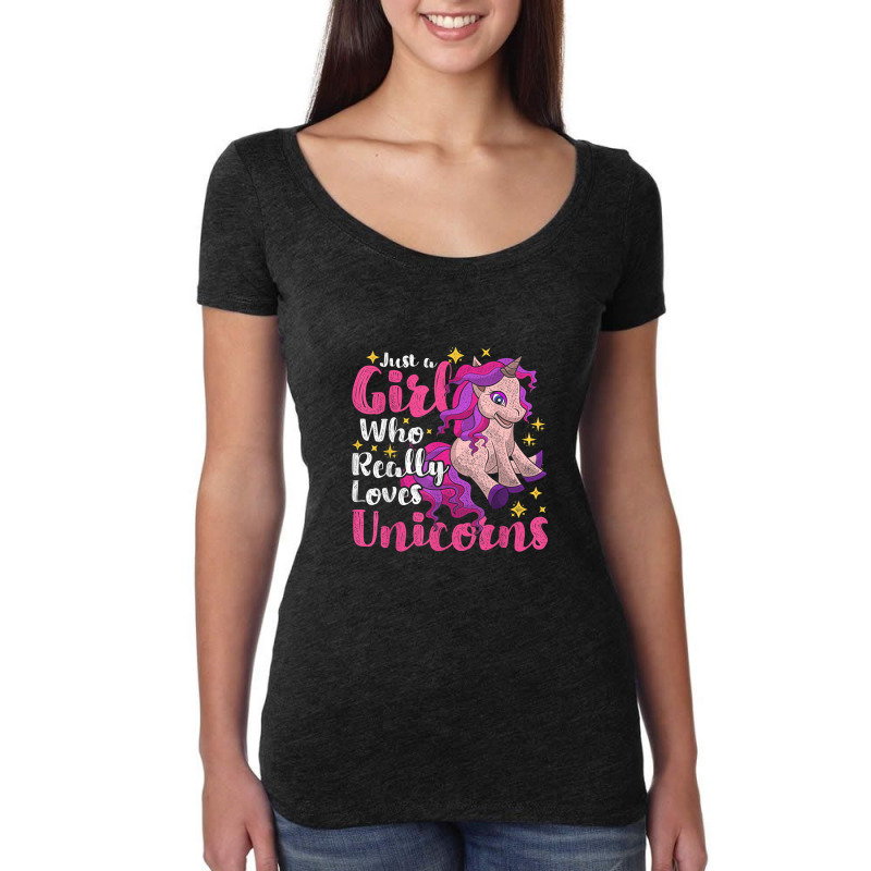 Fairy Tale Unicorn Lover Girls Women Magical Animal Unicorn Women's Triblend Scoop T-shirt by Yuh2105 | Artistshot