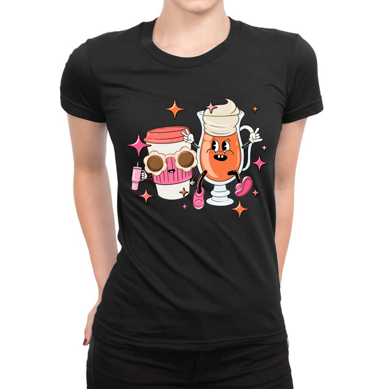 Fueled By Coffee And Anxiety Ladies Fitted T-Shirt by Oma's Magic World | Artistshot