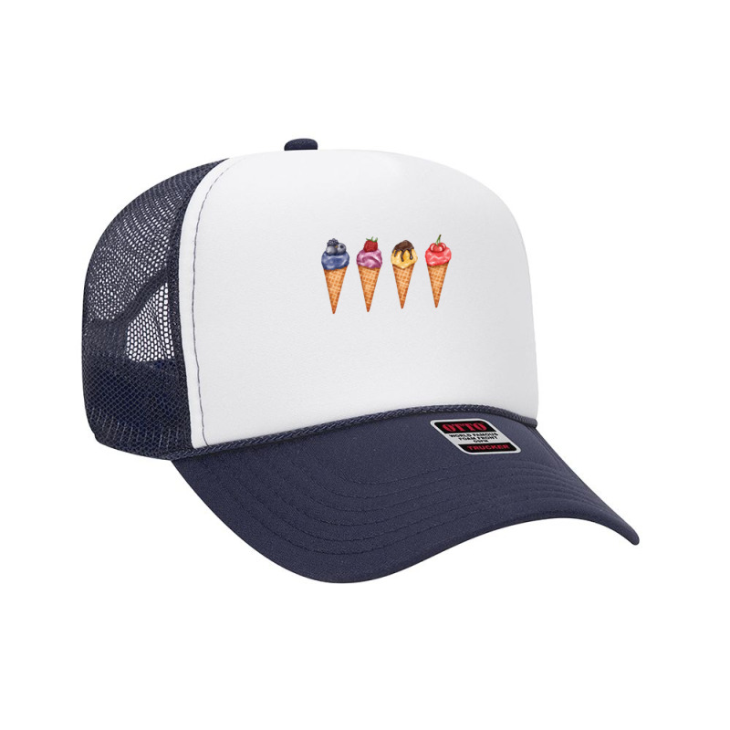 Assorted Ice Cream Cones T  Shirt Assorted Ice Cream Cones Set   Blueb Foam Trucker Hat by pintailracehorse | Artistshot