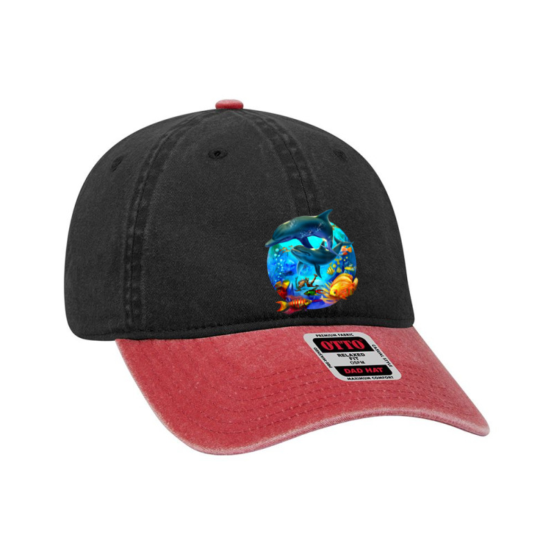 Dolphin Sea Life Save The Ocean Marine Biology Aquarium Dyed Cap | Artistshot