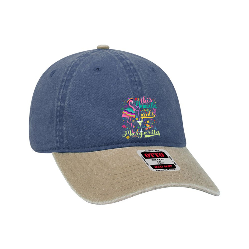 This Mamacita Needs A Margarita Cinco De Mayo Pink Flamingo T Shirt Dyed Cap by HUUY | Artistshot