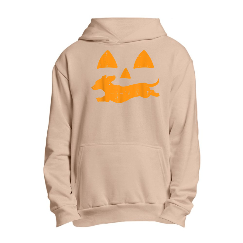 Pumpkin Eyes Dachshund Funny Halloween Jack O Lantern Dog T Shirt Urban Pullover Hoodie | Artistshot