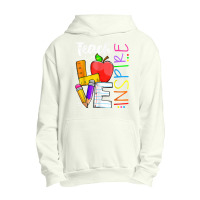 Teach Love Inspire Funny Back To School Prek Kinder Teachers T Shirt Urban Pullover Hoodie | Artistshot