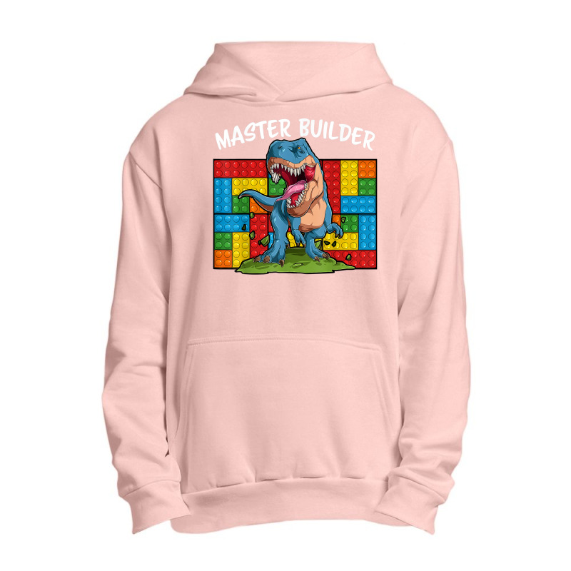 Master Builder Funny Building Blocks T-rex Dinosaur Characters Video G Urban Pullover Hoodie by JazmineDesign | Artistshot