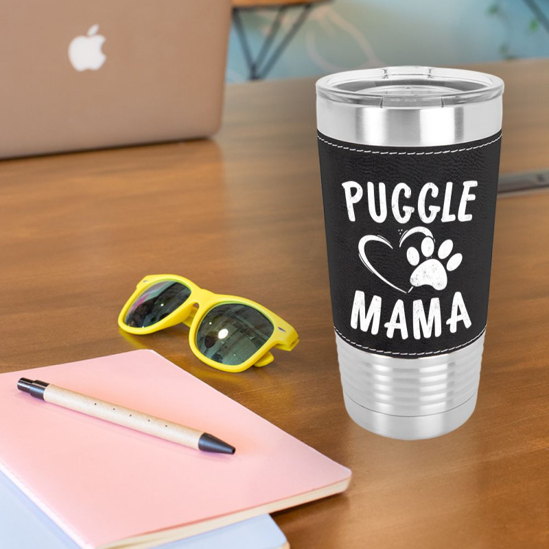 Cute Puggle Mama Gift Pet Pugs Lover Apparel Dog Pug Mom Leatherette Tumbler by sieuduong86 | Artistshot