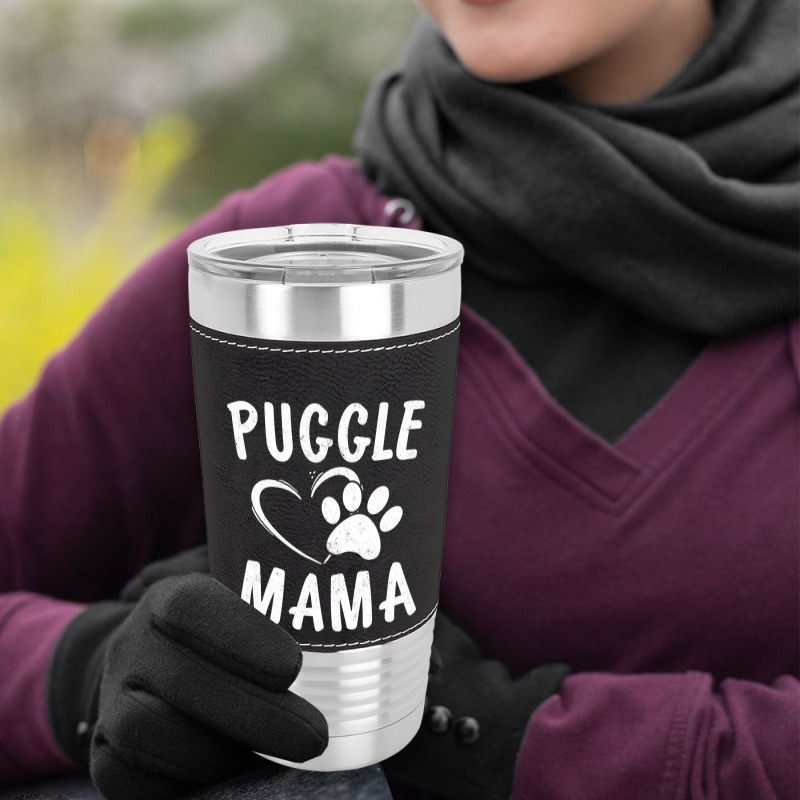 Cute Puggle Mama Gift Pet Pugs Lover Apparel Dog Pug Mom Leatherette Tumbler by sieuduong86 | Artistshot