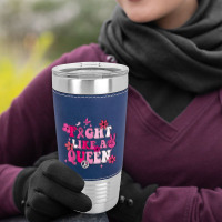 Fight Like A Queen Breast Cancer Warriors Flower Retro Leatherette Tumbler | Artistshot