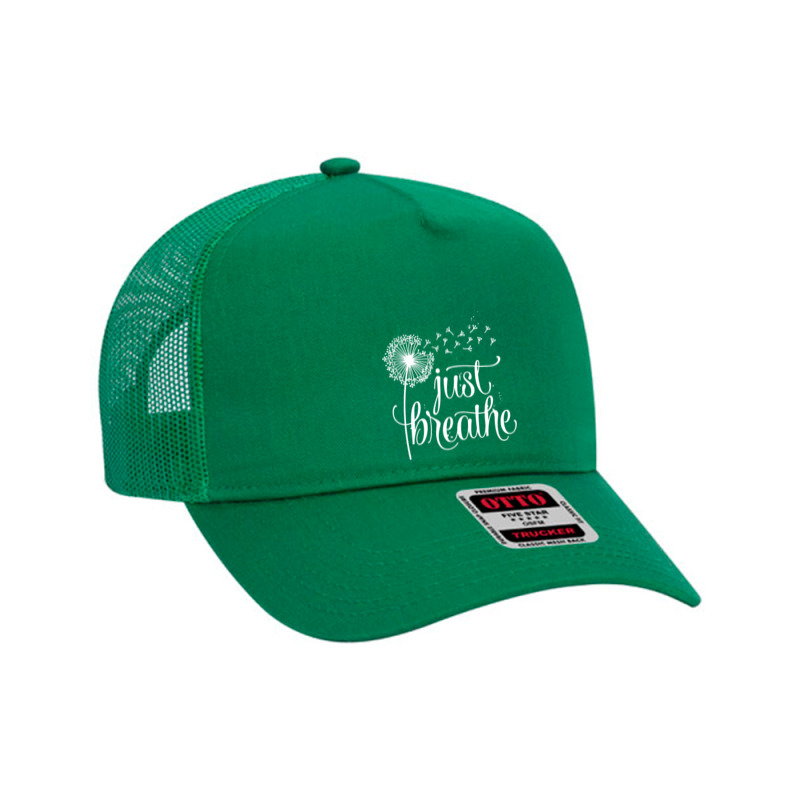 Just Breathe Mesh Back Trucker Hat by Bull Tees | Artistshot