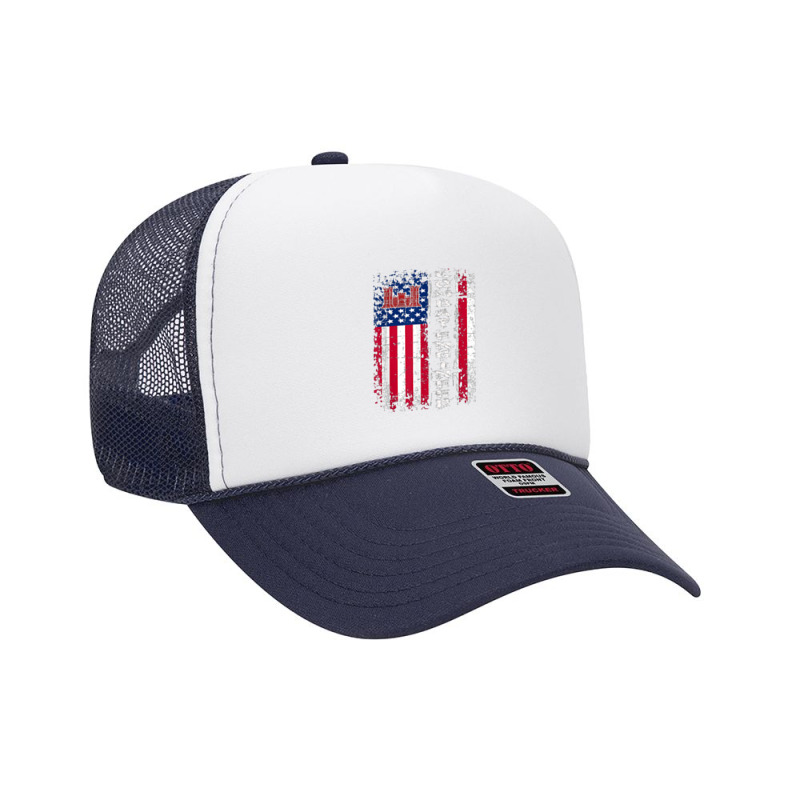 Combat Engineer Distressed American Flag   U.s. Military Foam Trucker Hat by daniellepaine | Artistshot