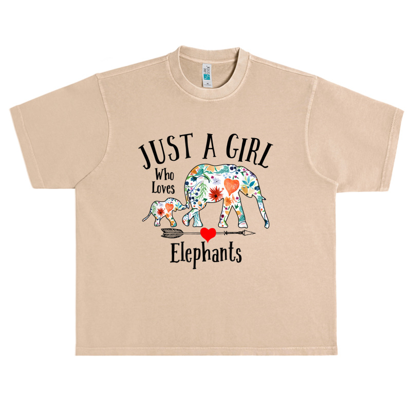 Just A Girl Who Loves Elephants Cute Design For Women Girls Urban Heavy T-shirt | Artistshot